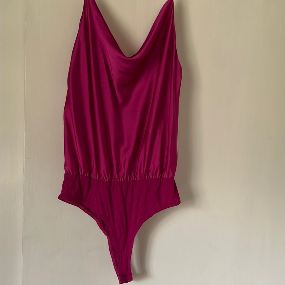 Vibrant Pink Bodysuit with rhinestone straps